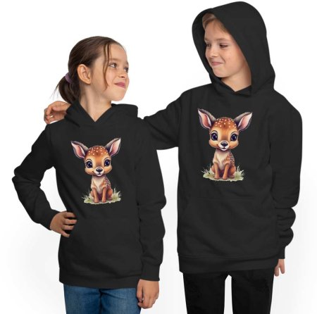 Hooded Sweatshirt Kids Hoodie - Baby Deer i269